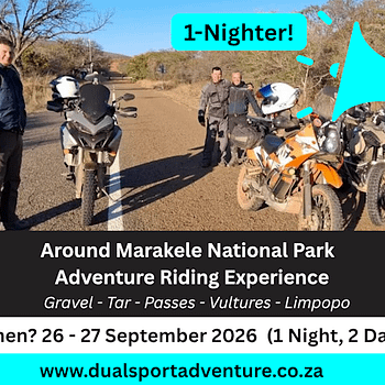 Around Marakele National Park Adventure Bike Tour: 26 - 27 September 2026 1-Nighter!